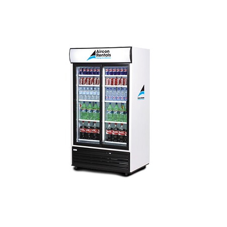 Fridge Double Glass Door Vertical Aircon Rentals Commercial Fridge Hire | Fridge Double Glass Door Vertical